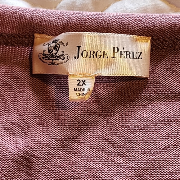 Jorge Perez Mauve Ruched Dolman Sleeve Top Soft Stretchy Casual Blouse 2X - Picture 9 of 10